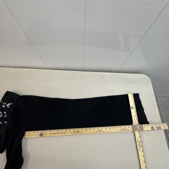 VTG Pink Pants Womens M Black Yoga Flare Sequin Fold Over Victoria Secret Y2K - Picture 7 of 9